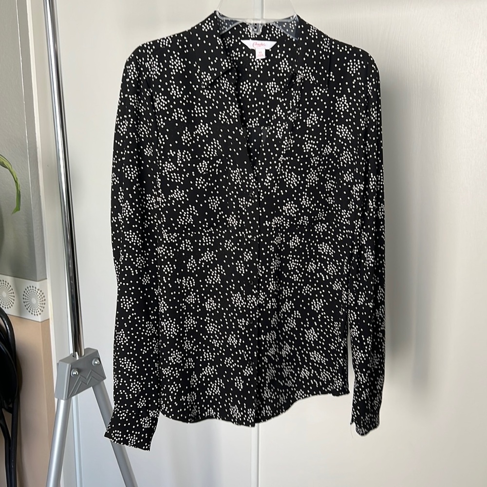 Black w/ White Dots Blouse